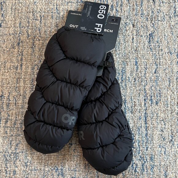 NWT New Outdoor Research Black Coldfront Down Mitts Size Medium - Picture 1 of 2